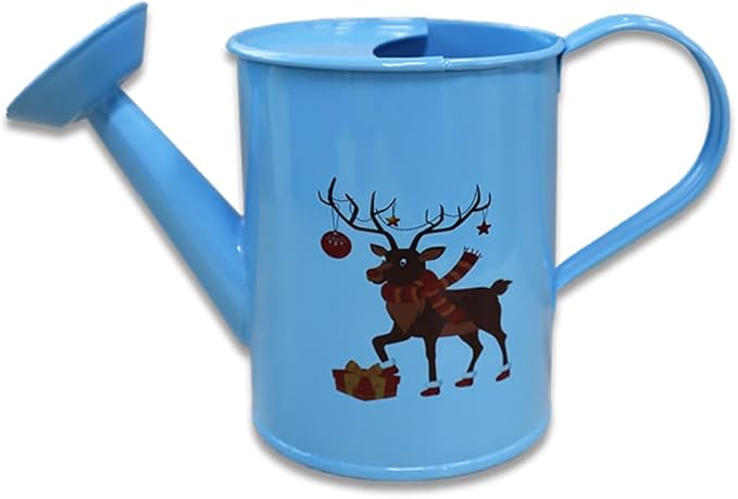 Metal Small Watering Can for Outdoor and Indoor Plants, Watering Can Decor, 500ML (Small Blue)