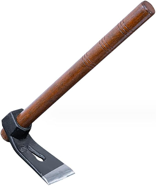 Garden Hoe Tool Small Action Hoe, Loosening Soil and Weeding,Knockable and Removable Nails,Hand Long Handle Weed Garden Tool,Digging and Rooting (6.29in×2.95in,1.80lb)