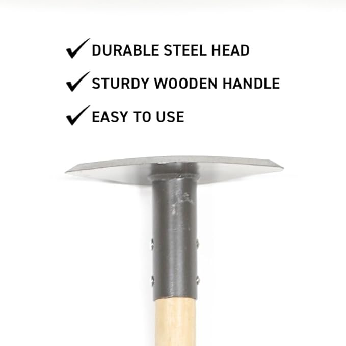 Gempler's 7" Field Hoe with Wood Handle for Weeding and Cultivating, Steel Gardening Tool