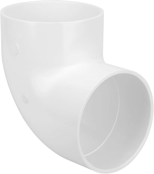 6 Inch 90 Degree Elbow PVC Pipe Fittings 2 Way Right Angle PVC Pipe Fitting, Furniture Build Grade SCH40 (Socket x Socket) 6" PVC Fitting Connectors for DIY PVC Shelf Garden Support Structure
