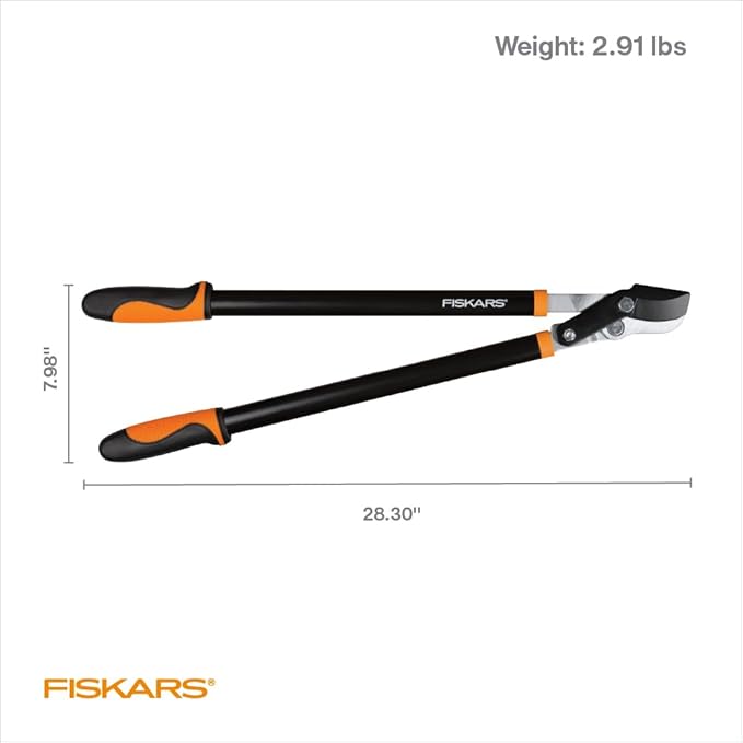 Fiskars 28-Inch Power-Lever Garden Bypass Lopper and Tree Trimmer, Sharp Precision-Ground Steel Blade for Cutting Branches up to 1.75-Inch Diameter