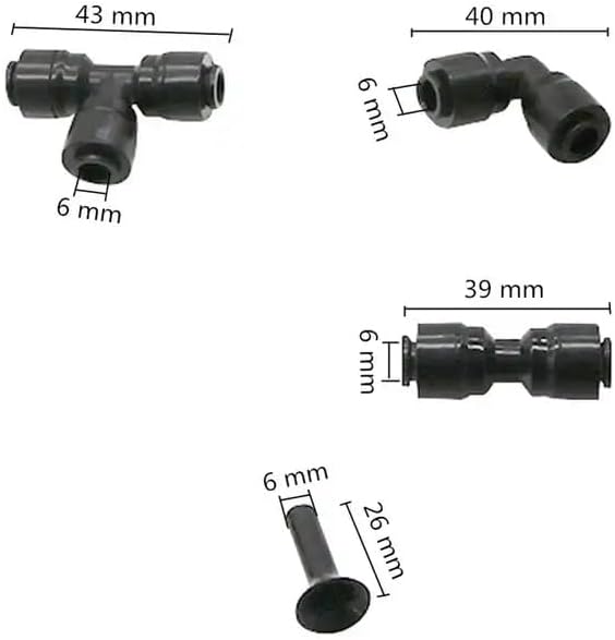 20 Pack Quick-Connect 1/4" Drip Irrigation Tee Connectors, New Coupling Fittings for 1/4 Inch Irrigation Tubing, Drip Kit (Coupling - 20 Pack)