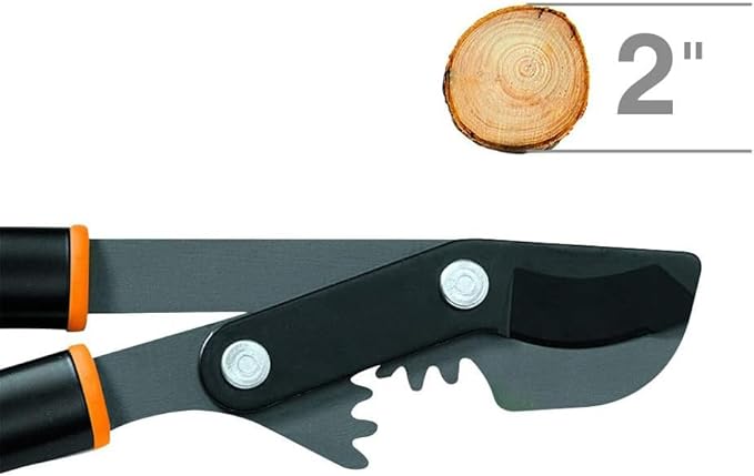 Fiskars 32-Inch PowerGear Loppers for Tree Trimming, Heavy-Duty, Sharp Bypass Steel Blade Tree Branch Cutter up to 2-Inch Diameter Cut Capacity, Hand Loppers