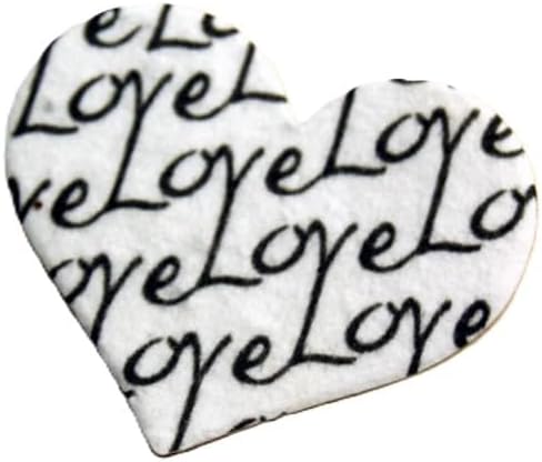 Of The Earth Handmade Paper - Wildflower Seed Paper Small Heart Tags - Calligraphy Variations - 1.75" X 1.5" - Set of 50 (Love Connected)