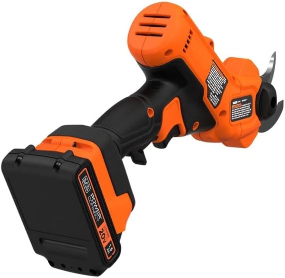 BLACK+DECKER 20V MAX* Cordless Pruner Kit, Power Pruning Shears, Battery and Charger Included (BCPR320C1)