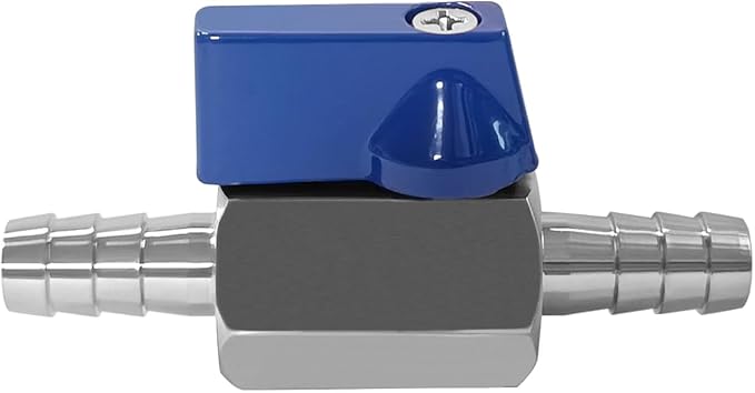 Beduan 3/8” Barb Ball Valve 304 Stainless Steel Mini Shut Off Valve for 3/8 ID Hose Water Gas Fuel Drip Irrigation and Aquariums(Pack of 2)