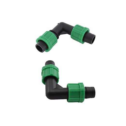 Drip Irrigation 90 Degree Elbow Fittings Universal Barbed Locking L-Shape Coupling Connectors for 16-17mm Drip Tape Tubing Sprinkler System [8PCS, Green]