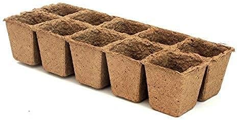 Daniel's Plants 2" Naked Pots | Natural Plantable Seed Starter Trays | OMRI-Listed Biodegradable Tray For Seedlings | Enhanced Drainage & Aeration | Earth Friendly - Peat Free | 100 Pack 2 Inch Square