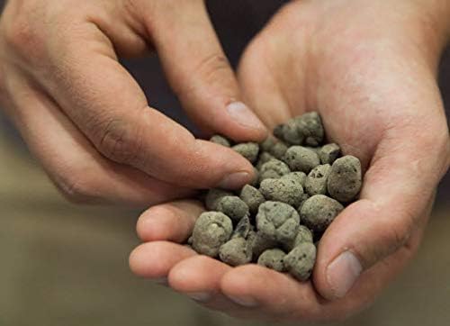 GEOLITE GMGC45L Clay Pebble Grow Media, Gray, 1.5 Cu. Ft. & PVP Industries PVP105408 120 Quarts – 4 Cubic Foot of Organic Perlite Planting Soil Additive Gi, White