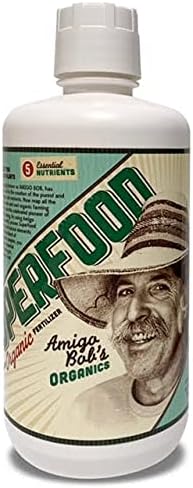 Amigo Bob's Organics 32 Ounce Superfood Organic Fertilizer Concentrate 5-in-1 Soil Amendment - Seaweed Freshwater Algae & Whole Fish for Any Grow Use