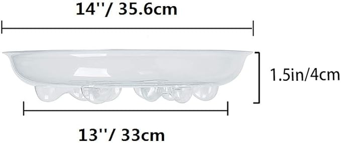Idyllize 5 Pieces of 14 inch Clear Thick Plastic Heavy Duty Sturdy Plant Saucer Drip Trays for pots (14'')