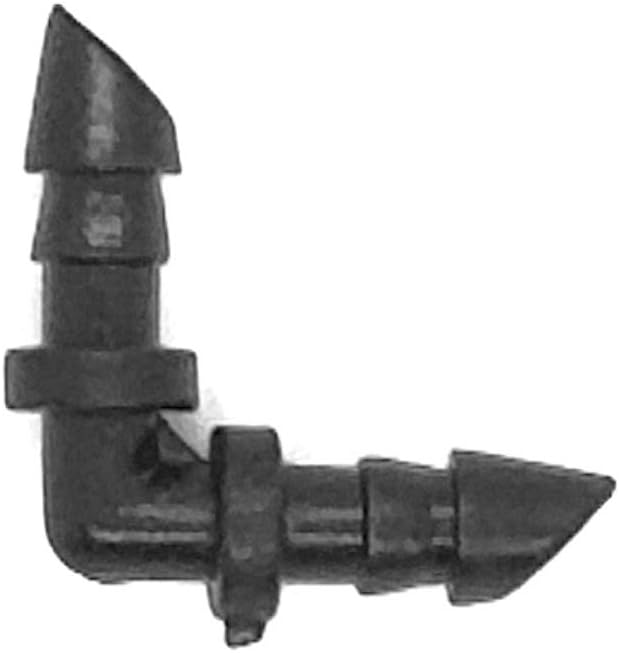 (100 PACK) - Barbed Elbow 1/4"-Inch (fits 0.140/0.170 ID) 90-degree 2-Way Connector, Premium Quality Drip Irrigation Tubing Connector Fitting