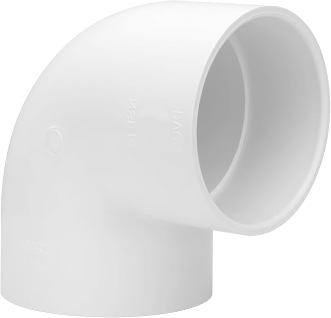 4 Inch 90 Degree Elbow PVC Pipe Fittings 2 Way Right Angle PVC Pipe Fitting, Furniture Build Grade SCH40 (Socket x Socket) 4" PVC Fitting Connectors for DIY PVC Shelf Garden Support Structure