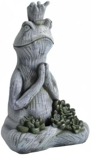 Large Garden Statue Yoga Frog Sustainable Eco-Friendly Solar Lights with LED Sustainability Sculpture Courtyard Balcony Home Decoration（20" Tall