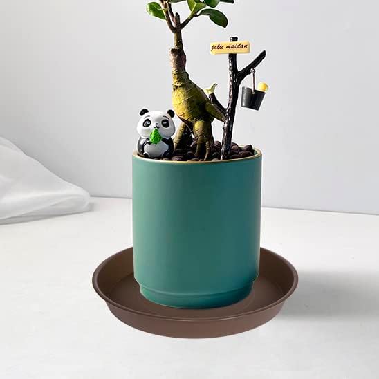 6 Pack Plant Saucer Tray, 4 5 6 8 10 12 13 15 17 19 inch Plant Saucers, Heavy Duty Plastic Plant Drip Trays for Indoors, Flower Plant Water Tray, Plant Trays for Pots Base (6 inch, Chocolate)