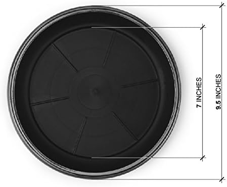 9" Decorative Heavy Duty Tray/Saucer (2 Pack) Rustic Medieval/French Country Look, Pot/Planter Base for Indoor/Outdoor Decor (9 inches, Silver)