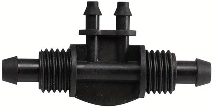 10PCS 5/16 Inch Irrigation Fittings Lock Reduced 4 Way Connectors For (5/16" ID X0.43-0.47" OD) To 1/4" Drip Tubing Barbed Barbed Reducer Tee (BLACK)