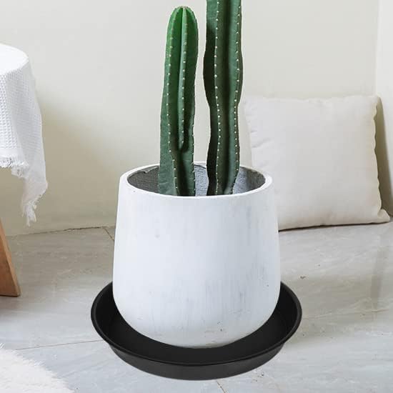 2 Pack of Plant Saucer Tray 17 inch, Heavy Duty Plastic Pot Plant Drip Trays Saucers for for Indoors Outdoor, Plant Water Tray for Planters 15-17" (17", Black)
