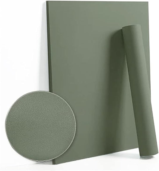 Dimoon 118''x17.7'' Green Peel and Stick Wallpaper Contact Paper Modern Self Adhesive Wall Paper Removable Renter Friendly Textured Solid Color Shelf Cabinet Vinyl Roll (118''x17.7'',Leaf Green)