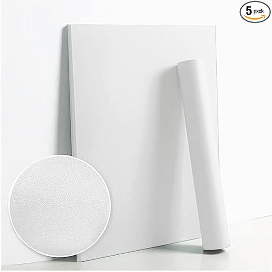 Dimoon 394''x23.6'' White Thicken Peel and Stick Wallpaper Contact Paper Modern Self Adhesive Wall Paper Removable Renter Friendly Textured Solid Color Shelf Vinyl Roll (394''x23.6'',White Thicken)