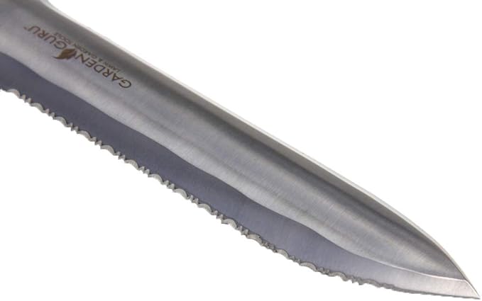 Garden Guru Hori Hori Garden Knife for Weeding, Digging, Pruning, and Cultivating - Stainless Steel Full Tang Blade | Marks for Measuring Planting Depth | Nylon Sheath for Storage (2 Pack)