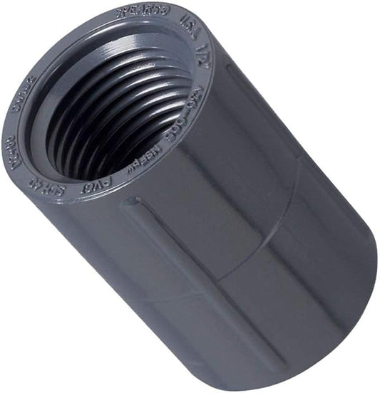 2 Pack - Orbit 1/2 Inch Female Thread PVC Coupling for Sprinkler Pipe