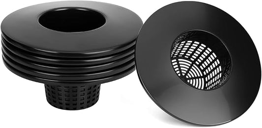 6 Inch Net Pots for 5 Gallon Bucket Wide Lids (5 Pack), Net Cups for Hydroponics Bucket Lids, BPA-Free, DWC Basket Lids for 5 and 3.5 Gallon Bucket
