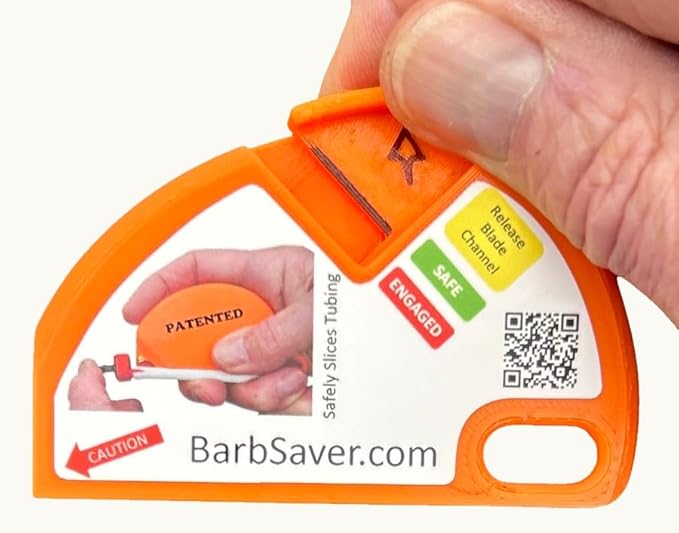 BarbSaver Drip Irrigation Cutter Tool – Reuse Barbed Parts, Fittings, In-Line Emitters, Drippers, Bubblers and Micro-sprayers, by Easily Cutting Away 1/4" Micro-drip Tubing.