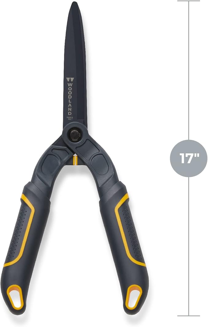 Woodland Tools Co. Duralight 16" Hedge Shear – Compact and Lightweight Pruning Shears for Gardening, Ideal for Shrubs and Bushes