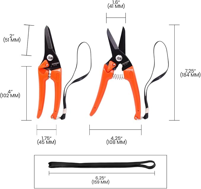 Zenport Q91-10PK of Pruners, Zen-Magic, Ultra Twig and Hoof Trimming Shear, Twin-Blade, 7.5-Inch Long, 10-Pack