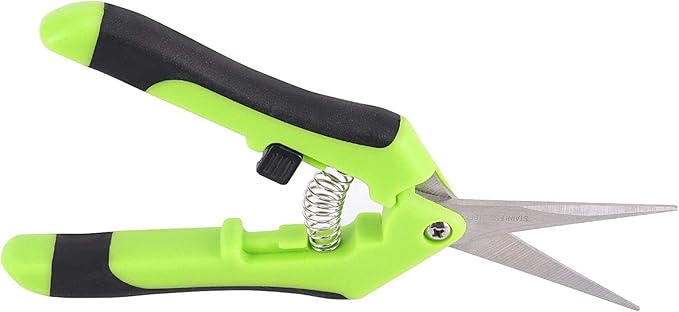 8 Pack 6.5 Inch Gardening Scissor Hand Pruner, Precision Tip Pruner with Straight Stainless Steel Blades, Pruning Shears Hand Pruners for Gardening Plant Flower Bonsai, Green