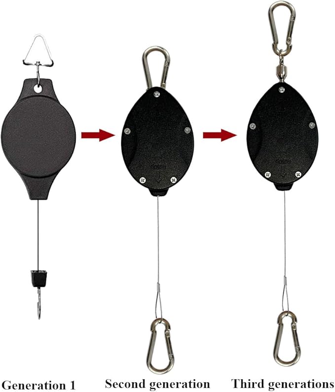 Retractable Plant Hanger, Plant Hook Pulley with Stainless Steel Rope Reaching to a Length of 63 Inches and Carrying 44 Pounds, Easy for Hanging, Plant Watering or Bird Feeding