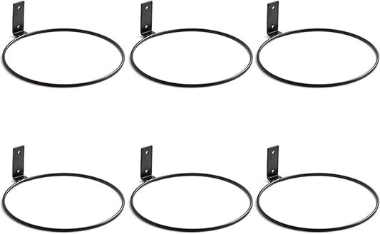 Plant Holder Ring 8 Inch Wall Mounted, 6 Pack Flower Pot Hangers Metal Plant Stand Hanging Bracket Basket Hooks