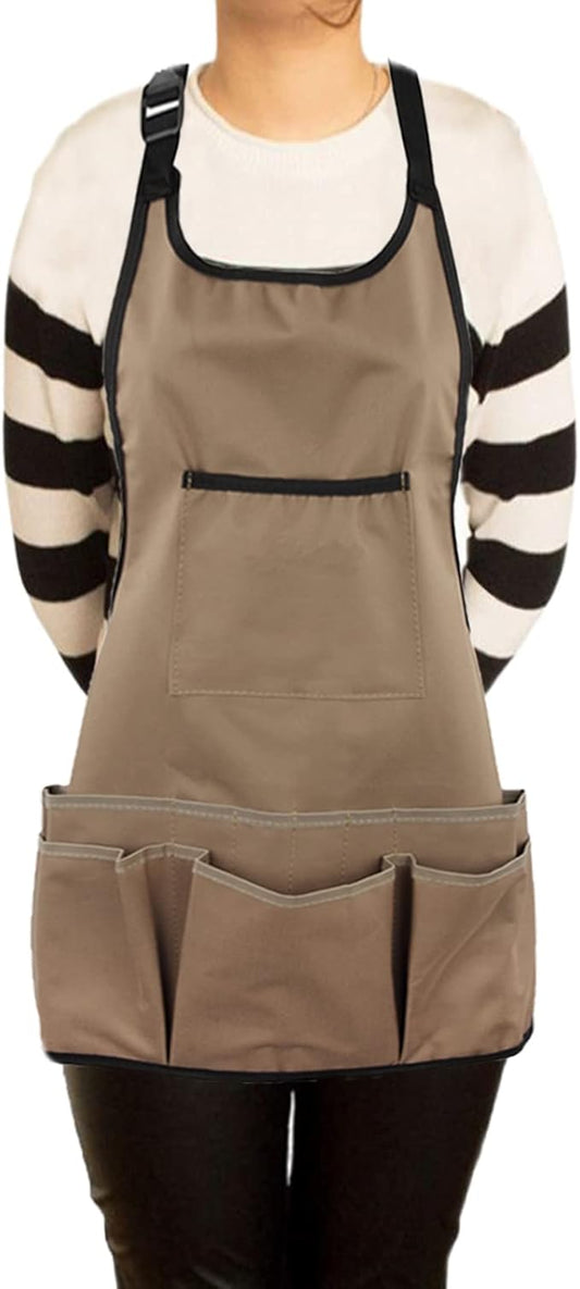 PATILWON Gardening Apron with Large Pockets for Women, 14 Pockets Waterproof Tool Apron, Work Apron Heavy Duty, Size M to XL