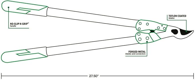 Hooyman Forged Loppers and Ratchet Pruner with Heavy Duty Steel Construction, Ergonomic No-Slip H-Grip Handles, and Blade Lock for Gardening, Land Management, Yard Work, Trimming, Pruning, and Outdoor