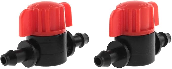 1/4 Inch Barb Shut-Off Valve DGZZI 12PCS Black Plastic Universal Drip Irrigation Tubing Coupling Valves for 1/4" Tubing, Drip Irrigation Switch