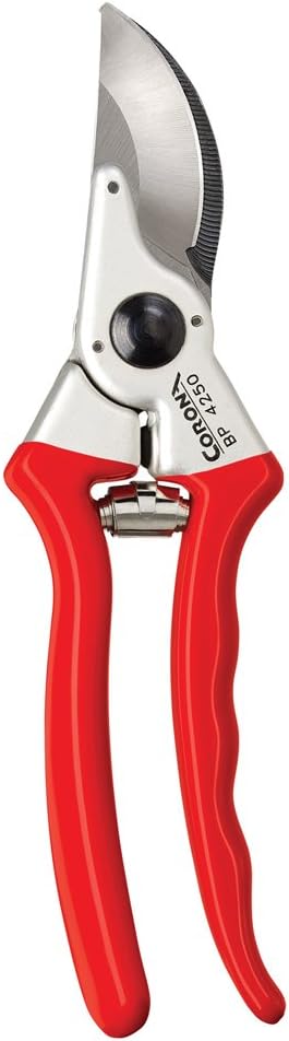 Corona BP 4250 Forged Steel Aluminum Handles Bypass Hand Pruner - 1 inch Cut Capacity Stem and Branch Garden Shears, Red