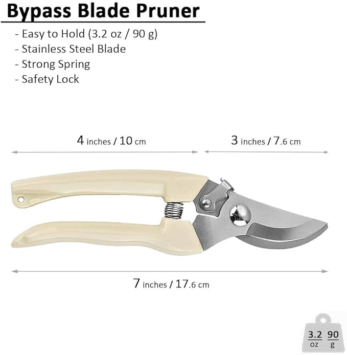 BUGUI Garden Shears Set of 2, Includes 1 Bypass Pruning Shears and 1 Straight Blade Garden Scissors, Sharp, Lightweight