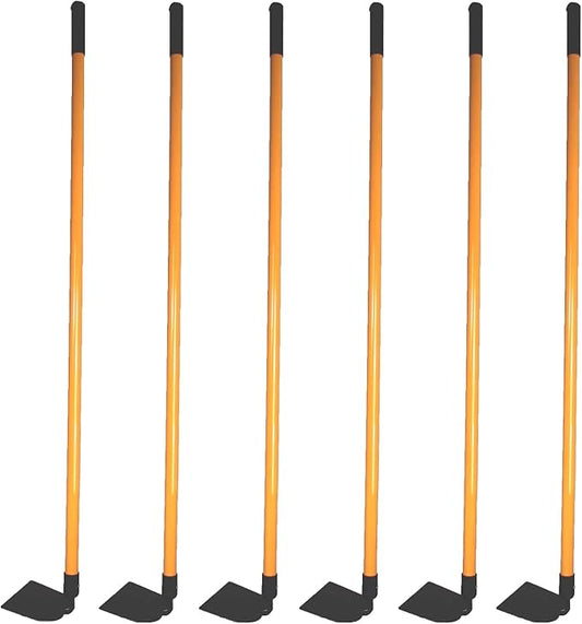 Ashman Garden Hoe (6 Pack)– Sturdy Hand Tiller – Heavy Duty Blade for Digging, Loosening Soil, and Weeding – Rubber Grip Handle for a Strong Hold – Rust Resistant Build.