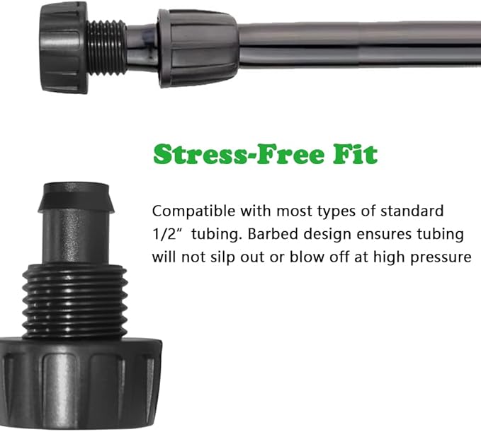 Hooshing 4PCS 1/2 Inch Drip Irrigation Tubing to Faucet Garden Hose Adapter 3/4" to 1/2" Irrigation Hose Adapter Reusable Connector Fittings for Garden Supplies