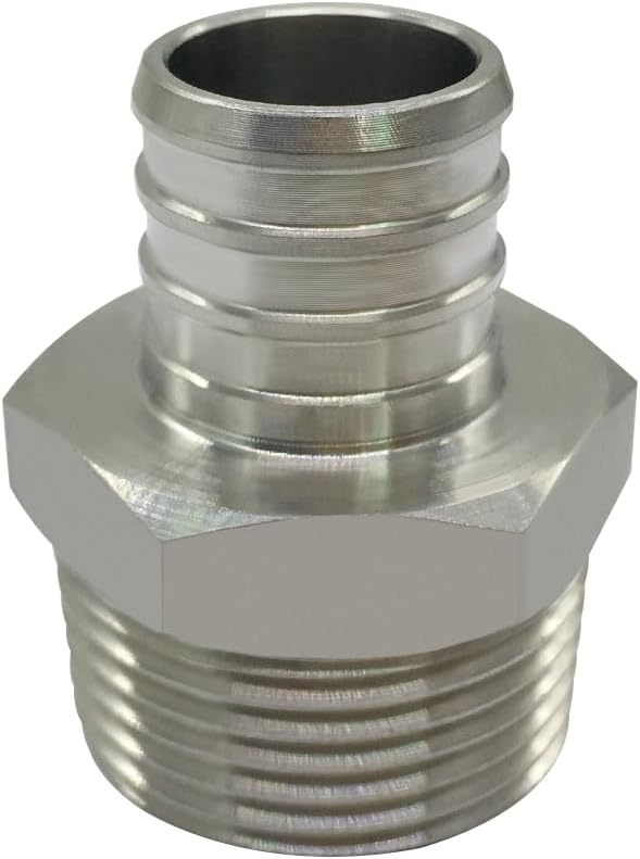 Beduan Stainless Steel PEX Garden Hose Adapter Fitting 1/2" PEX Barb to 3/4" GHT Male Connector for Outdoor Garden Irrigation Watering