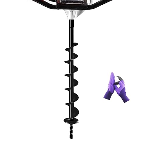 Heavy-Duty Earth Auger Drill Bit - 3" x 31.5" Post Hole Digger with Tungsten Carbide Tip for Fence, Tree Planting, Gardening & DIY Projects - Fits Most Common Auger Powerheads