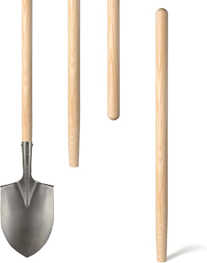 1 Pcs Shovel Handle Replacement 41" Length, 1-1/2" Diameter, Strong Hardwood Solid Ash Wood Straight Handle for Long D Handle Shovels Garden Tool
