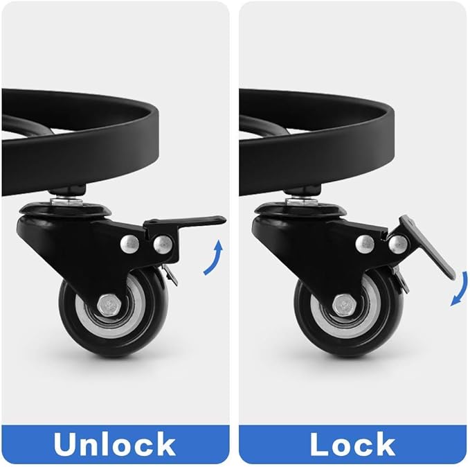 AMAGABELI GARDEN & HOME Plant Caddy with Wheels Heavy Duty 14“ 2 Pack Rolling Plant Stand Plant Dolly Iron Wheeled Lockable Casters Round Pot Mover Rollers Indoor Outdoor Planter Trolley Metal