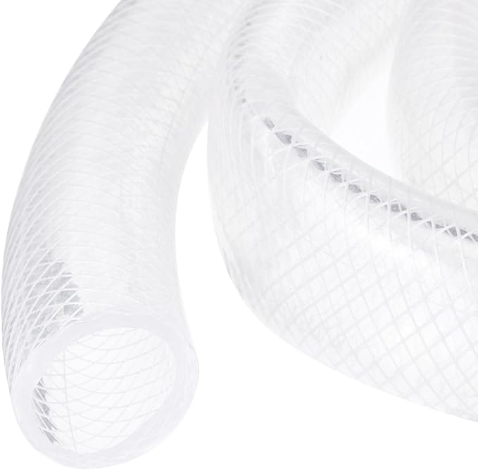 1 1/4" x 1 5/8" Braided Clear Plastic PVC Tubing 10ft High Pressure Flexible Reinforced Vinyl Tube, [for Garden Irrigation, Water Hose, Fish Tank, Water Transfer] - 31.8x41.3mm