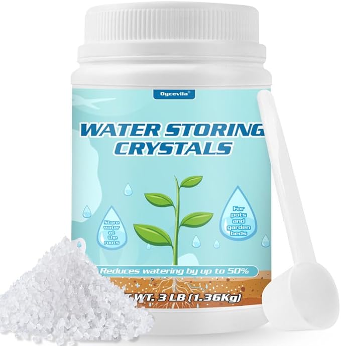 3LB Water Storing Crystals for Plants with Spoon, Water Gel Solves Plant Over-Watering and Drought Problems, Keeps The Soil Moist, Small Water Storing Polymer Crystals for Plants Candle - by Oycevila