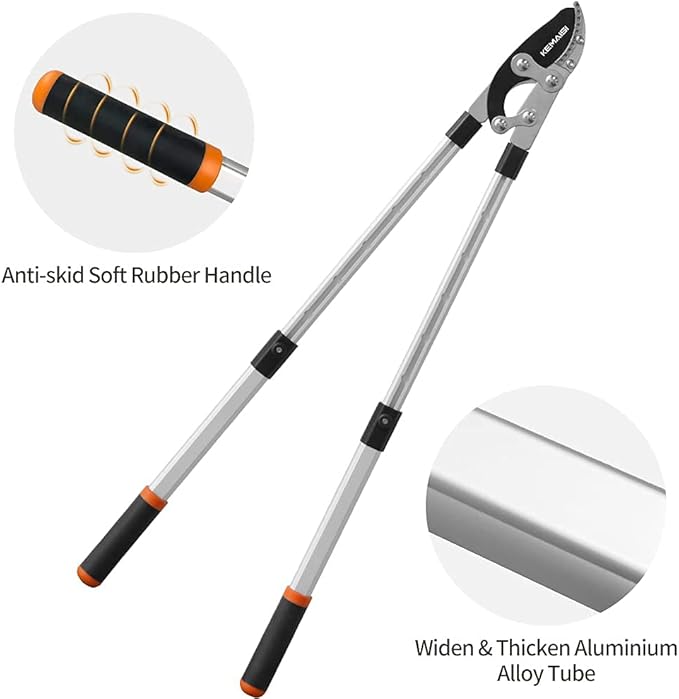 Extendable Anvil Loppers, 27-41'' Telescopic Loppers and Pruners Heavy Duty, 2-Inch Cut Capacity Tree Pruner, With Compound Action, Yard Tools Tree Trimmer, Hand Branch Cutter.