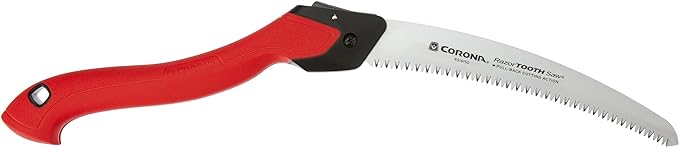 Corona Tools 10-Inch RazorTOOTH Folding Pruning Designed for Single Use | Curved Blade Hand Saw | Cuts Branches Up to 6" in Diameter | RS16150, Red
