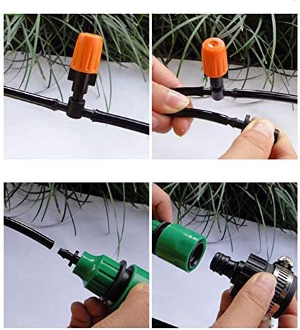 Drip Irrigation kit Plant Watering System Gravity Fed Irrigation Water Drip Setfor Garden Greenhouse Yard Lawn Home or Vacation Use 10M 8/11" Tube 20 Nozzles