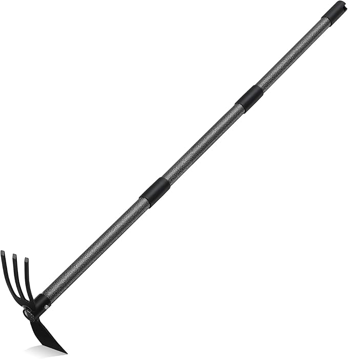 Cultivator Hoe Garden Tool, 45 inch Stainless Steel Long Handle Heavy Duty Gardening Tools，Extended Reach Double Hoes Suitable for Digging Loosening